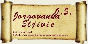 Jorgovanka Šljivić vizit kartica